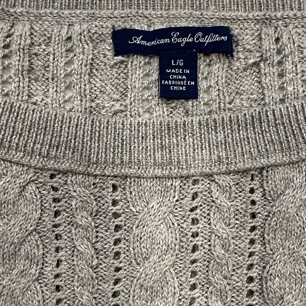 American Eagle Outfitters Women's Cable Knit Sweater - Taupe - Picture 2 of 5